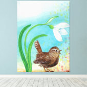 Wren Bird Singing Leinwanddruck (Insitu (Holzboden))