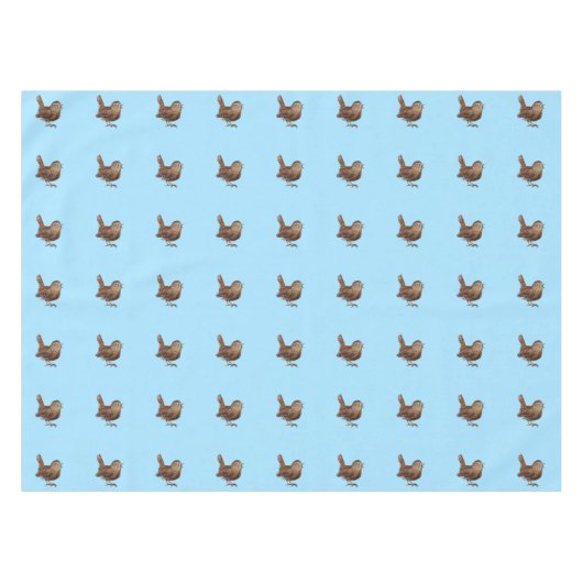 Wren Bird Singing Loud und schöne Song Sky Blue Tischdecke (Vorderseite (Horizontal))
