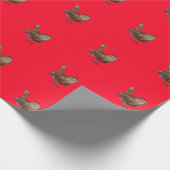 Wren Bird Singing Vivid Red Geschenkpapier (Ecke)