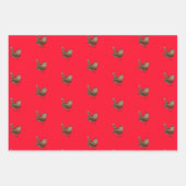 Wren Bird Singing Vivid Red Geschenkpapier Set (Vorderseite 3)