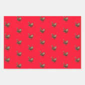 Wren Bird Singing Vivid Red Geschenkpapier Set (Vorderseite)