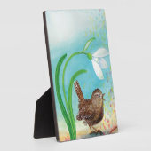 Wren Bird singt in der Morgendämmerung im Frühling Fotoplatte (Seite)