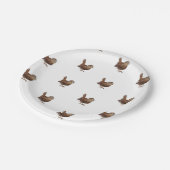 Wren Bird singt laut und schön Pappteller (Schrägansicht)