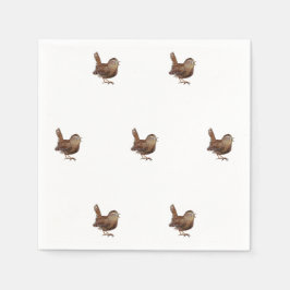 Wren Bird singt laut und schön Serviette