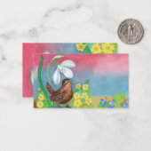 Wren Bird & Snowdrop & Spring Mitteilungskarte (Vorderseite/Rückseite Beispiel)