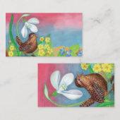 Wren Bird & Snowdrop & Spring Mitteilungskarte (Vorne/Hinten)