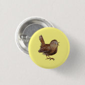 Wren Bird (Troglodytes Troglodytes) Button (Vorne & Hinten)