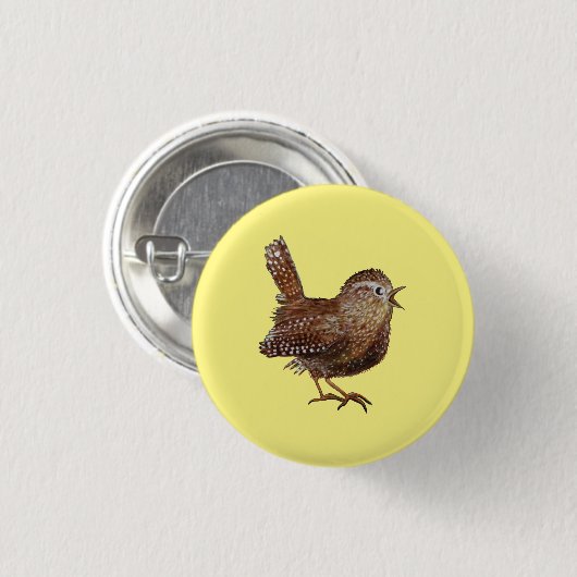 Wren Bird (Troglodytes Troglodytes) Button (Vorne & Hinten)