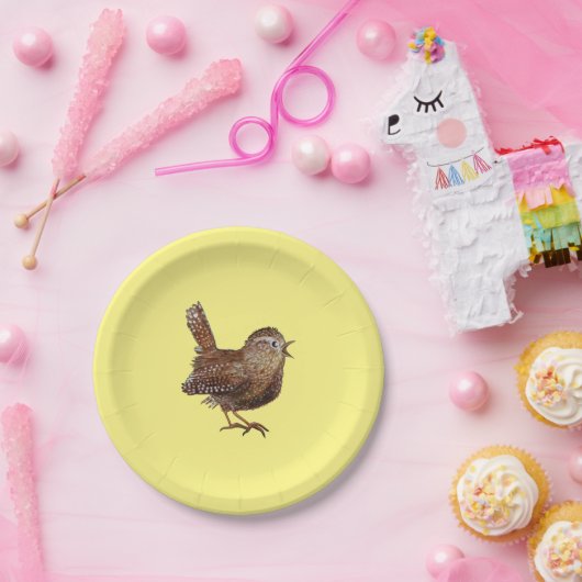 Wren Bird (Troglodytes troglodytes) Pappteller (Party)