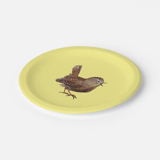 Wren Bird (Troglodytes troglodytes) Pappteller (Schrägansicht)