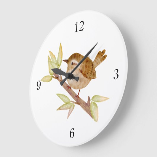 Wren Bird Wall Clock Große Wanduhr (Winkel)