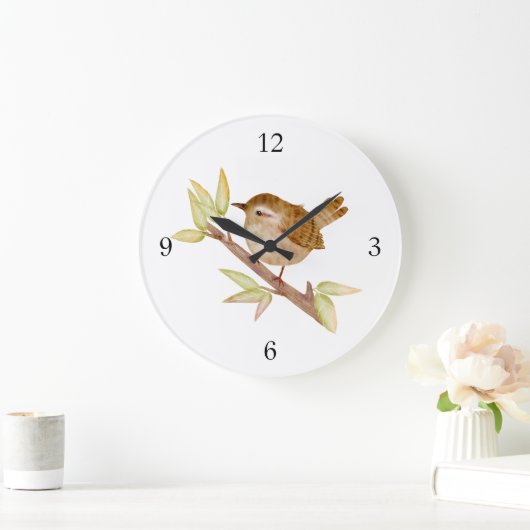 Wren Bird Wall Clock Große Wanduhr (Zuhause)