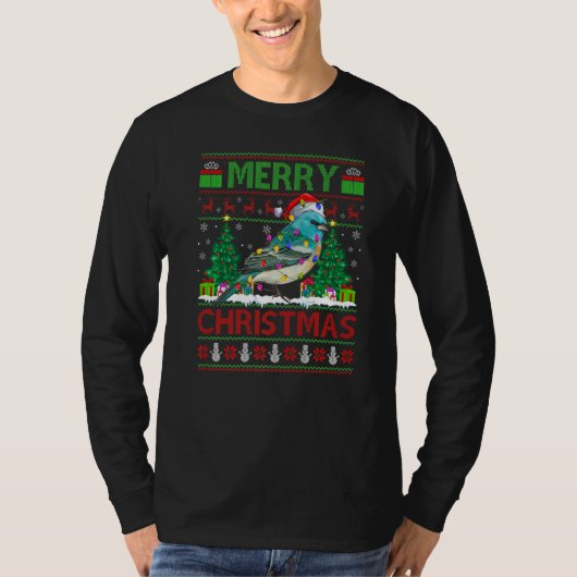 Wren Bird Xmas Tree Ugly Santa Wren Christmas T-Shirt (Vorderseite)