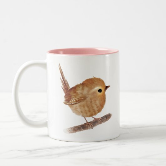 Wren Bird Zweifarbige Tasse (Links)