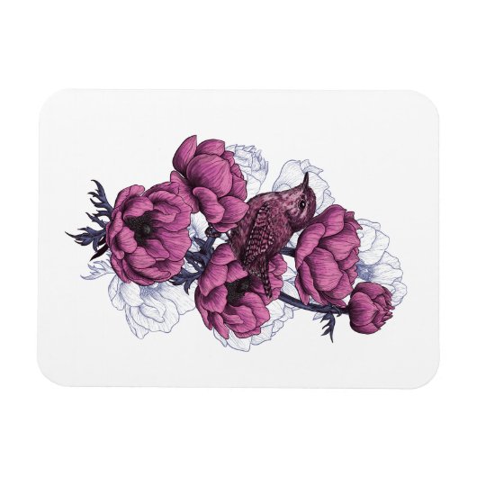 Wren-Bouquet Magnet (Horizontal)