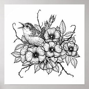 Wren-Bouquet Poster
