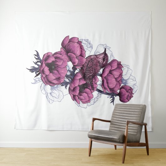 Wren-Bouquet Wandteppich (Beispiel (Horizontal))