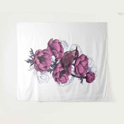 Wren-Bouquet Wandteppich (Vorderseite (Horizontal))