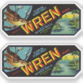 Wren Brand Florida Citrus Fruchtkennzeichnung Aufkleber (Vorderseite)
