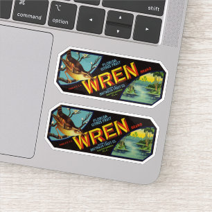 Wren Brand Florida Citrus Fruchtkennzeichnung Aufkleber