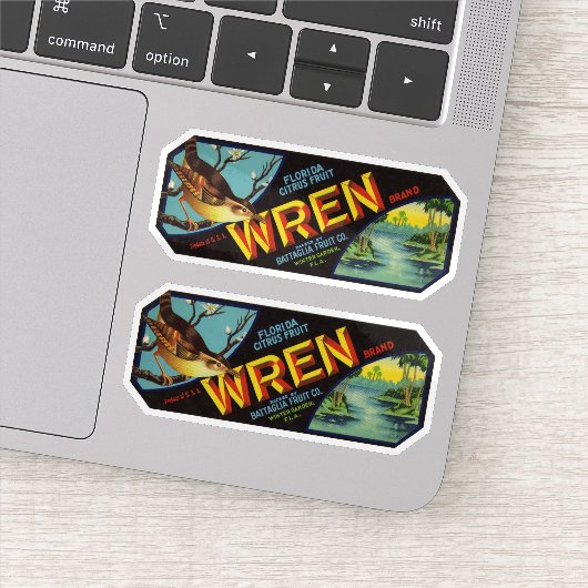 Wren Brand Florida Citrus Fruchtkennzeichnung Aufkleber (Detail)