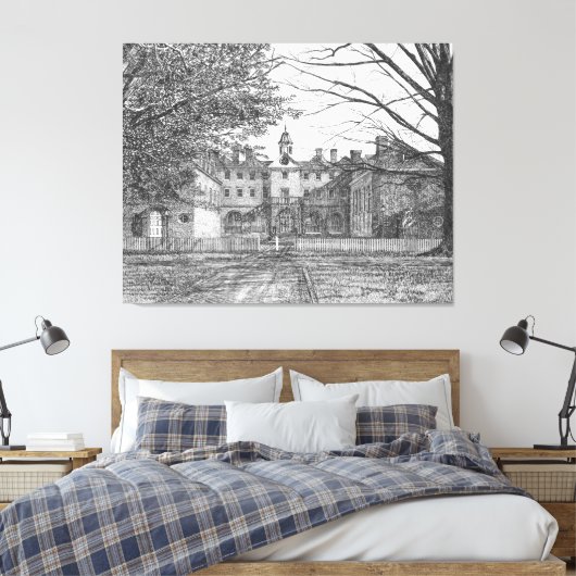 Wren Gebäude, Williamsburg, Virginia Leinwanddruck (Insitu (Schlafzimmer))