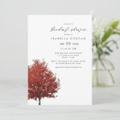 Wren - Herbst - Roter Ahornbaum Bridal Einladung (Stehend Vorderseite)