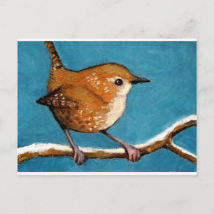 WREN IM ÖLPASTEL POSTKARTE