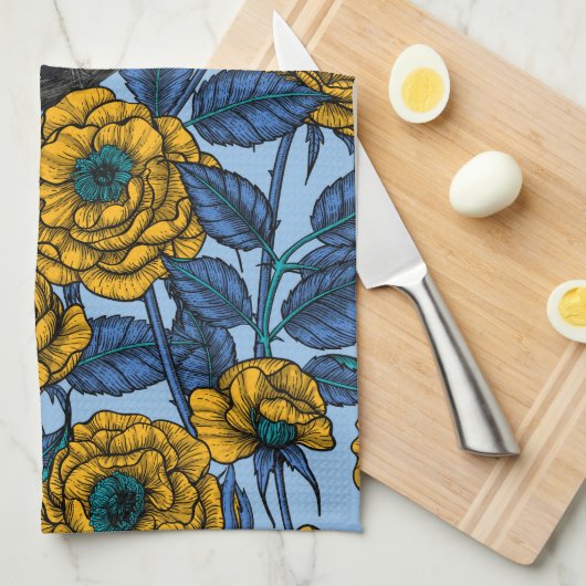 Wren in den Rose Geschirrtuch (Viertel Falte)