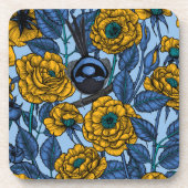 Wren in den Rose Getränkeuntersetzer (Vorderseite)