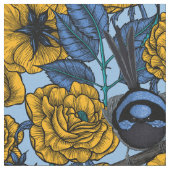 Wren in den Rose Stoff (Nahaufnahme)