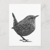 Wren (Schwarz und Weiß) Postkarte (Vorderseite)