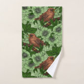 Wren und Hellebore, hellgrün Badhandtuch Set (Handtuch)