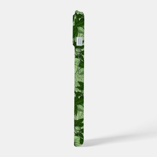 Wren und Hellebore, hellgrün iPhone 15 Hülle (Linke Seite)