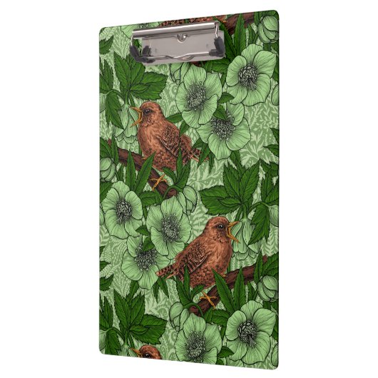 Wren und Hellebore, hellgrün Klemmbrett (Links)