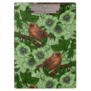 Wren und Hellebore, hellgrün Klemmbrett