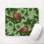 Wren und Hellebore, hellgrün Mousepad (Mit Mouse)