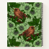 Wren und Hellebore, hellgrün Notizblock (Rückseite)