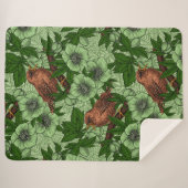Wren und Hellebore, hellgrün Sherpadecke (Vorderseite (Horizontal))