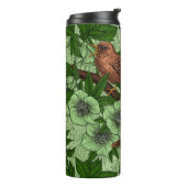 Wren und Hellebore, hellgrün Thermosbecher (Nach links gedreht)