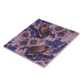 Wren und Hellebore, rosa und violett Fliese (Seite)