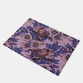 Wren und Hellebore, rosa und violett Fußmatte (Schrägansicht)