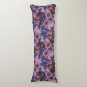 Wren und Hellebore, rosa und violett Seitenschläferkissen (Vorderseite Vertikal)