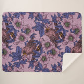 Wren und Hellebore, rosa und violett Sherpadecke (Vorderseite (Horizontal))