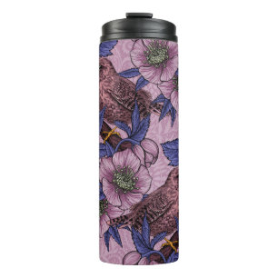Wren und Hellebore, Rosa und ViolettWren und Helle Thermosbecher