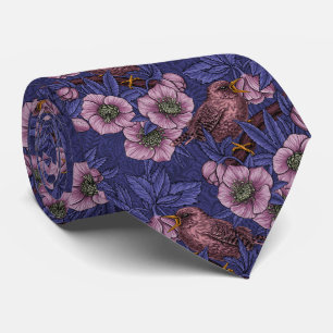 Wren und Hellebore, violett und rosa Krawatte