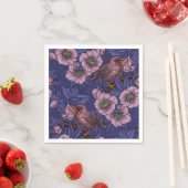 Wren und Hellebore, violett und rosa Serviette (Beispiel)