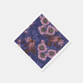 Wren und Hellebore, violett und rosa Serviette (Ecke)