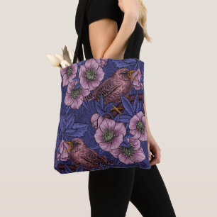 Wren und Hellebore, violett und rosa Tasche