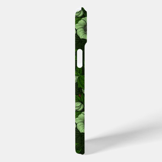 Wren und Hellebos auf dunkelgrün Case-Mate iPhone Hülle (Rückseite / Rechts)